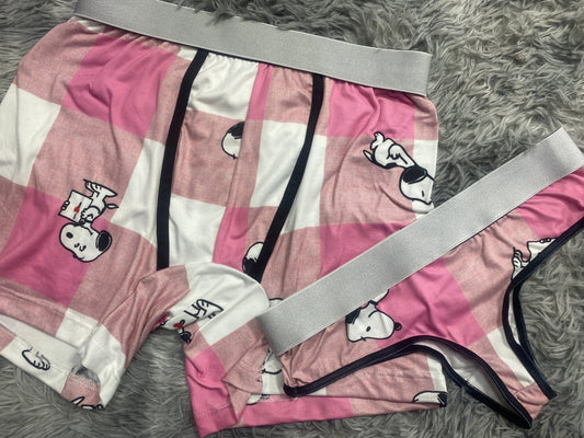 Snoopy cuadro rosas duo de tanga XL