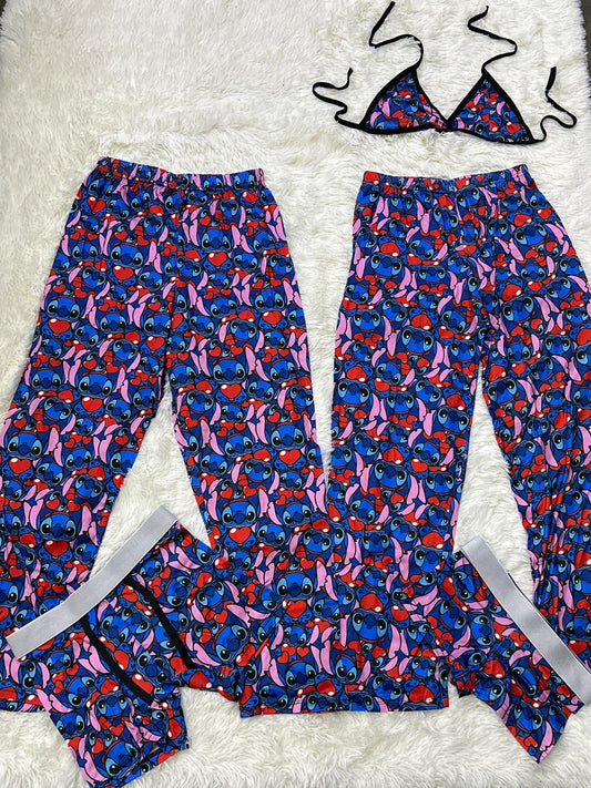 Stitch Love Print Azul Duo Unitalla de 5 piezas
