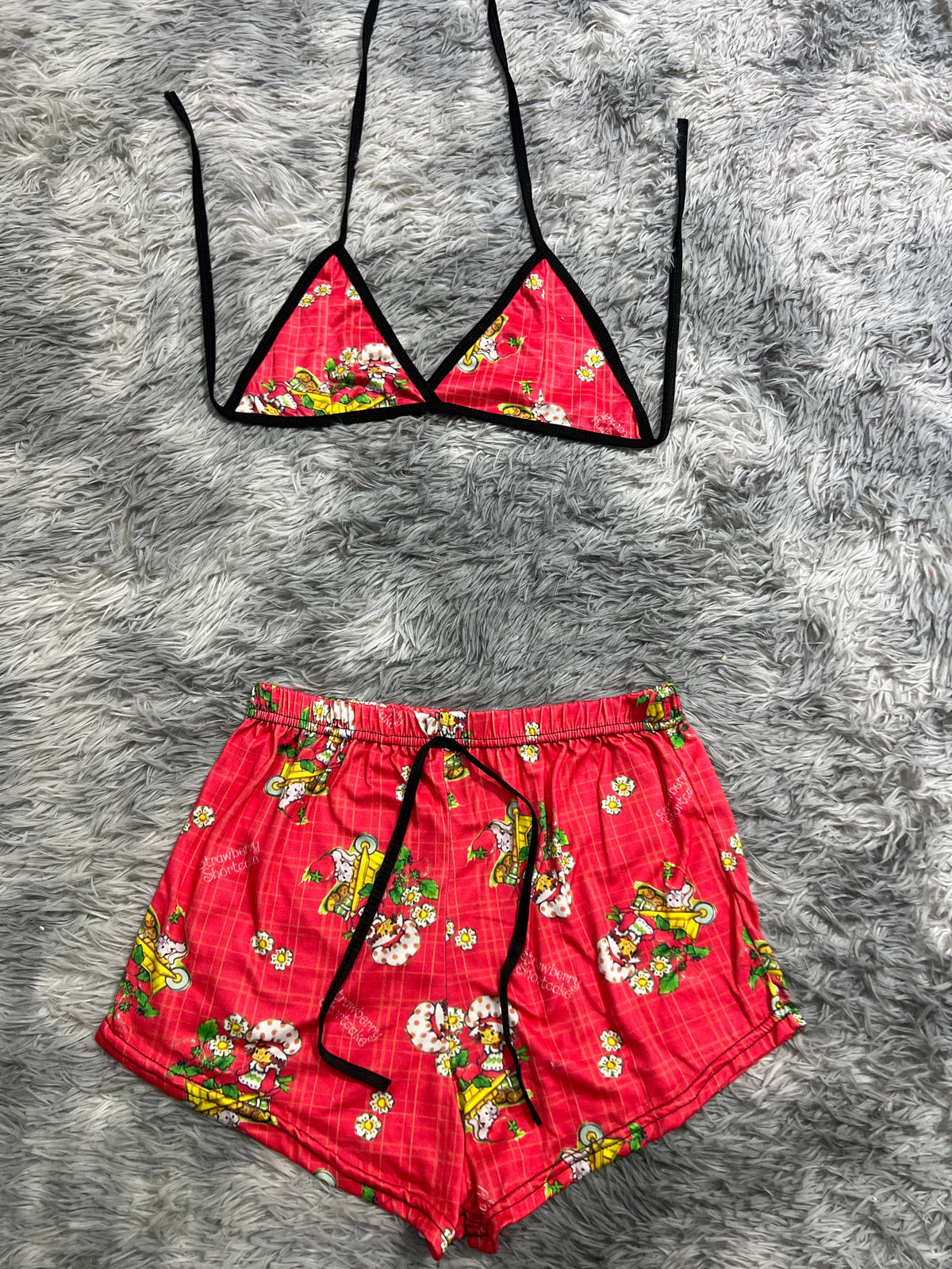 Rosita Fresita Coral Gato Y Fresas Top Con Short Unitalla De Brush