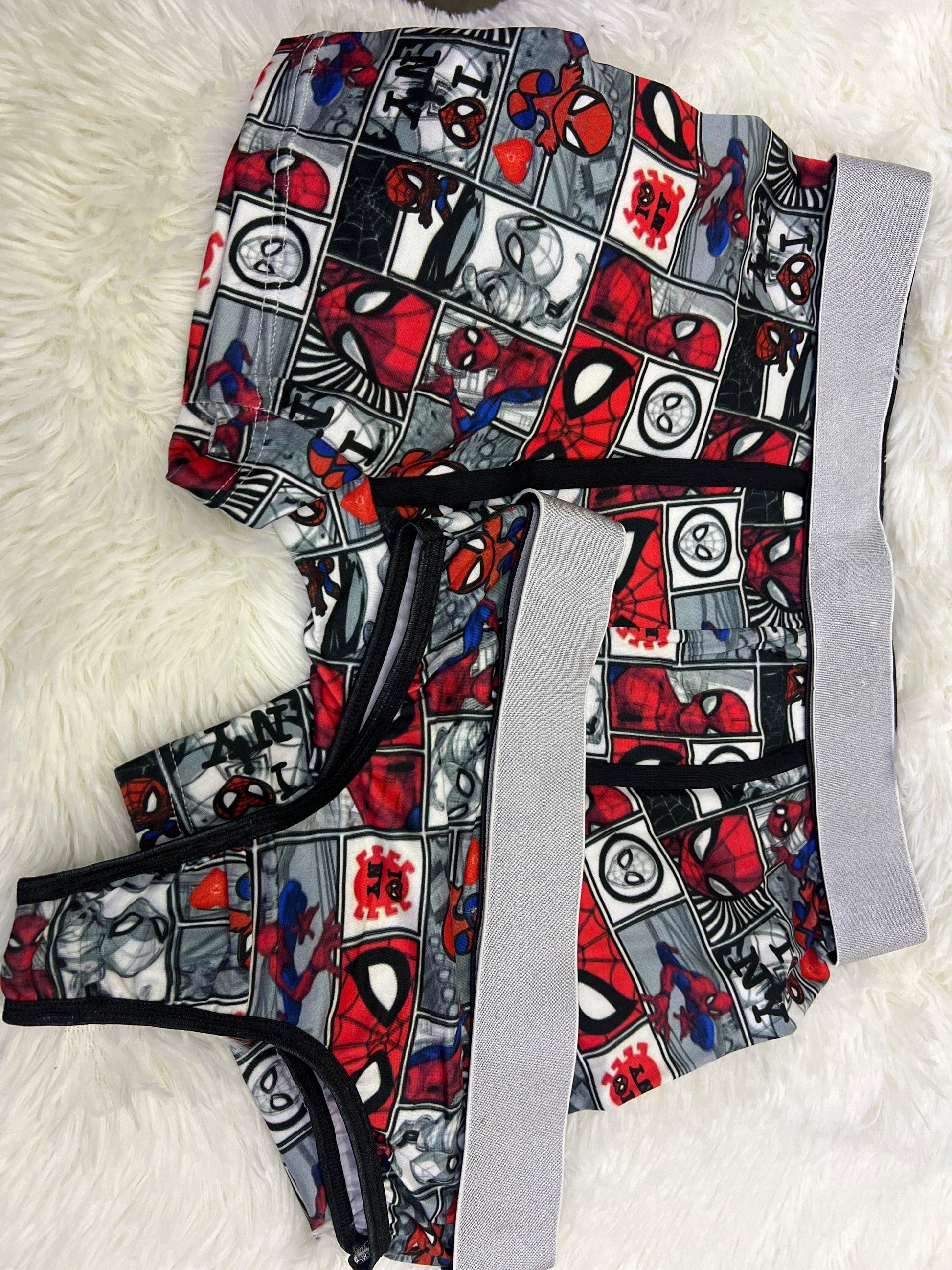 Grey Spiderman out couples matching underwear - Fundies