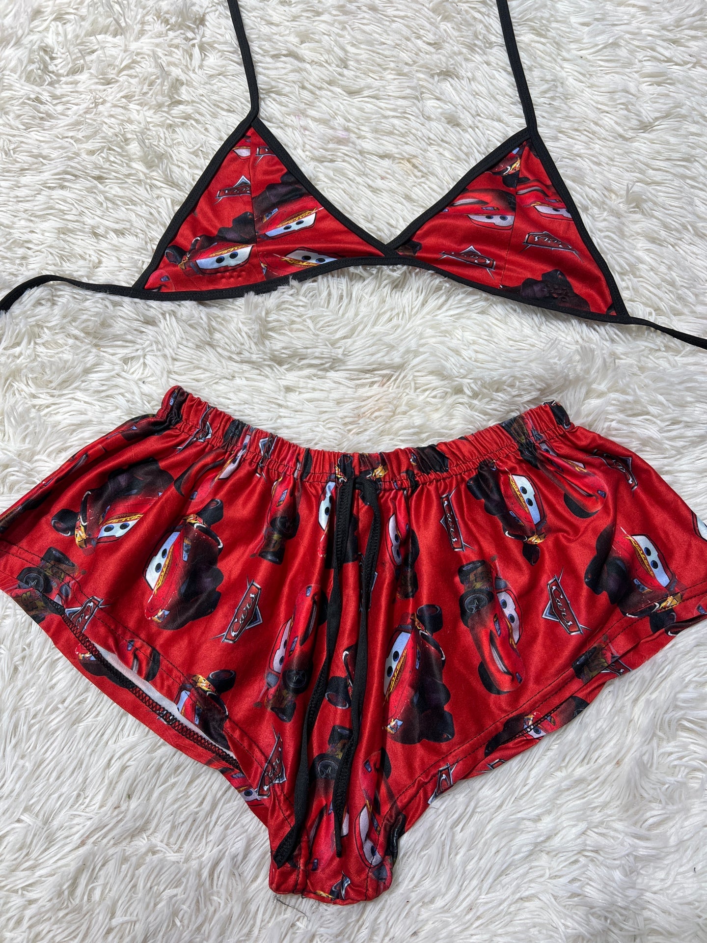 Mcqueen rojo top con short unitalla de brush