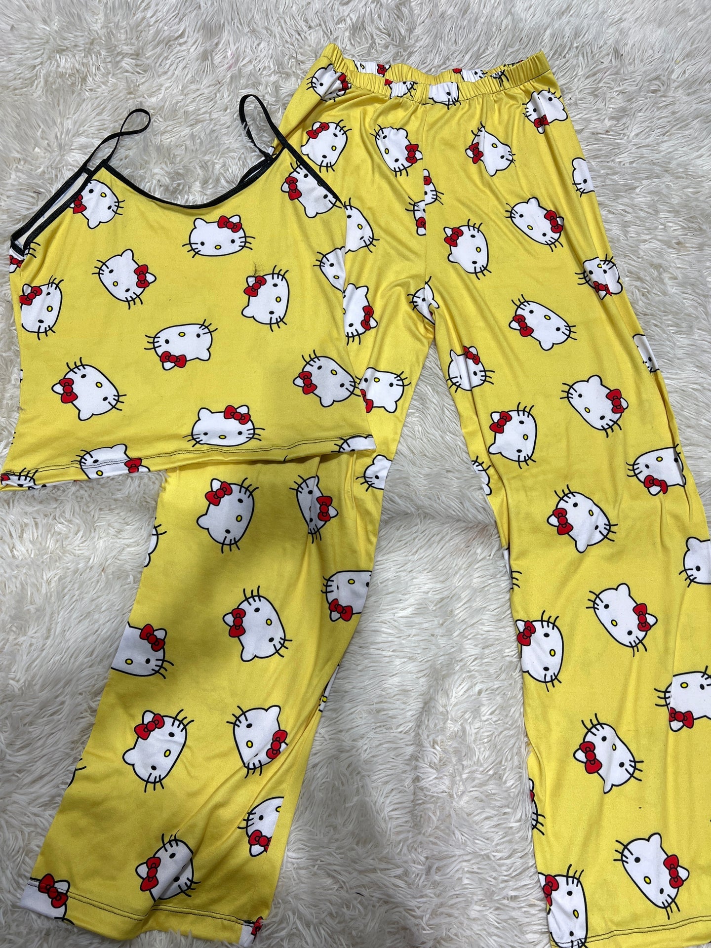 Hello kitty amarillo blusa con pantalón pijama de dama