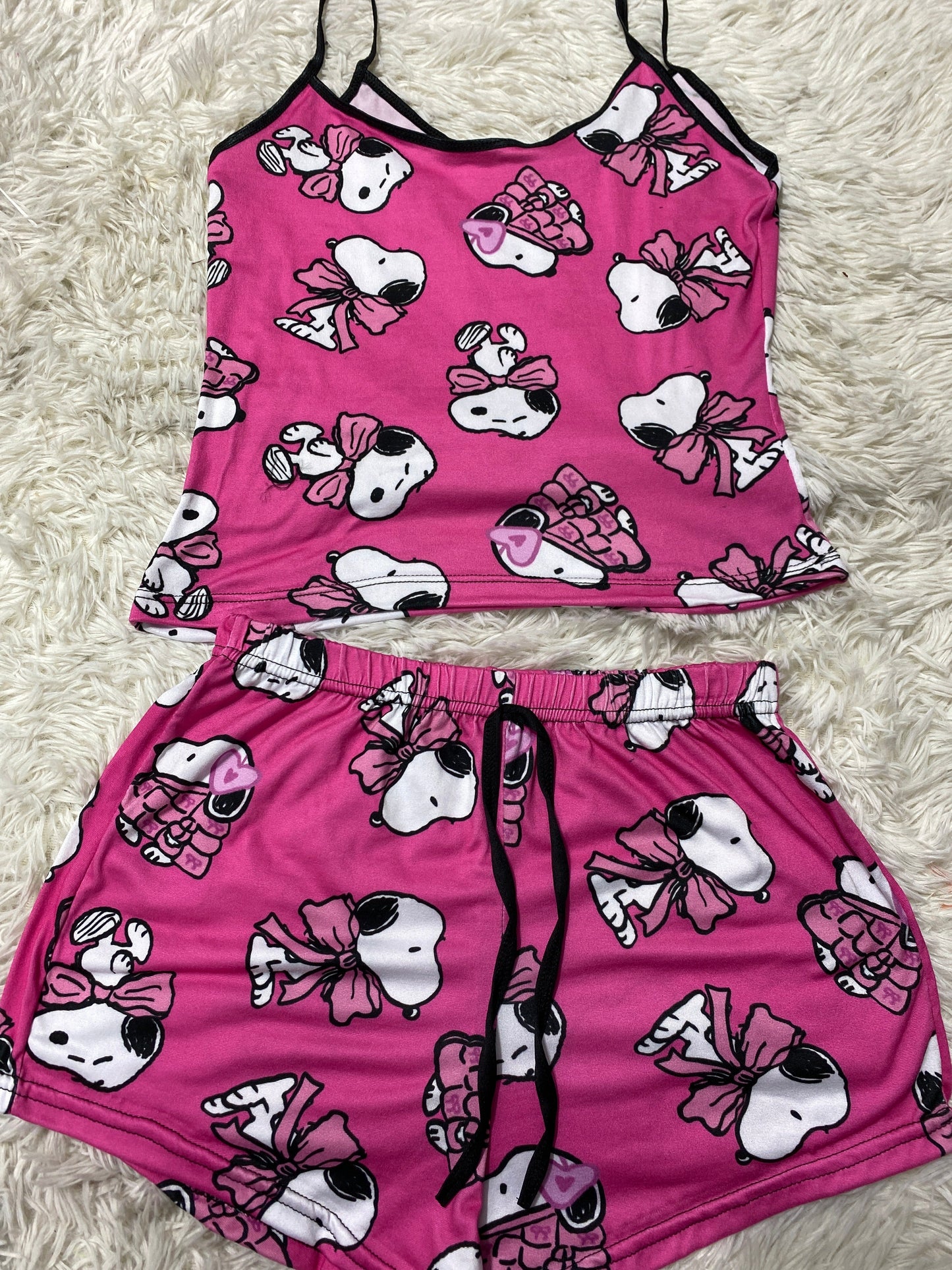 Snoopy Rosa claro blusa short