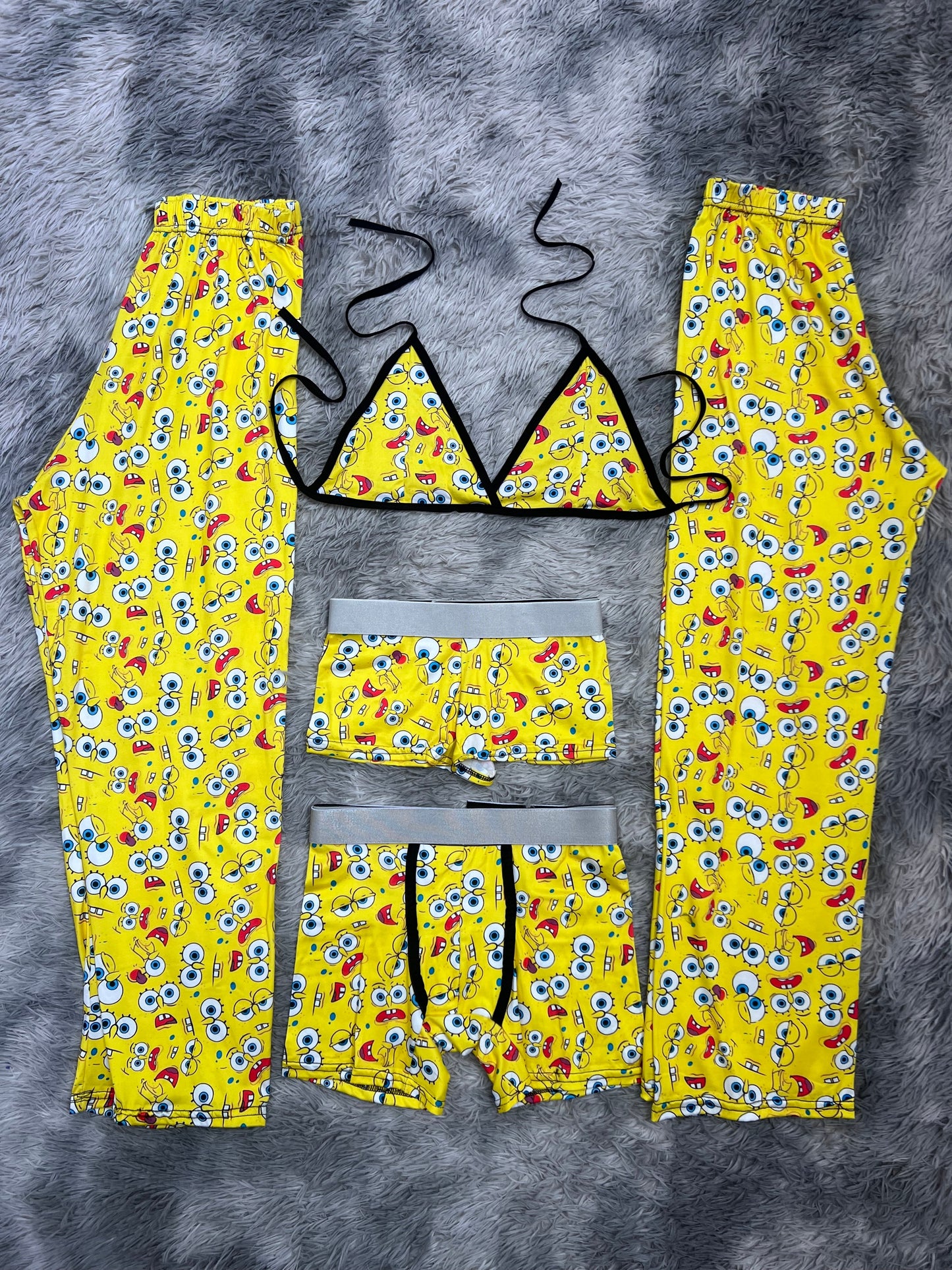 bob esponja caras chistosas pijama 5 piezas