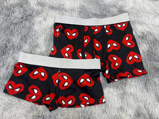 SpideyHeart Negro Duo Unitalla Con boxer