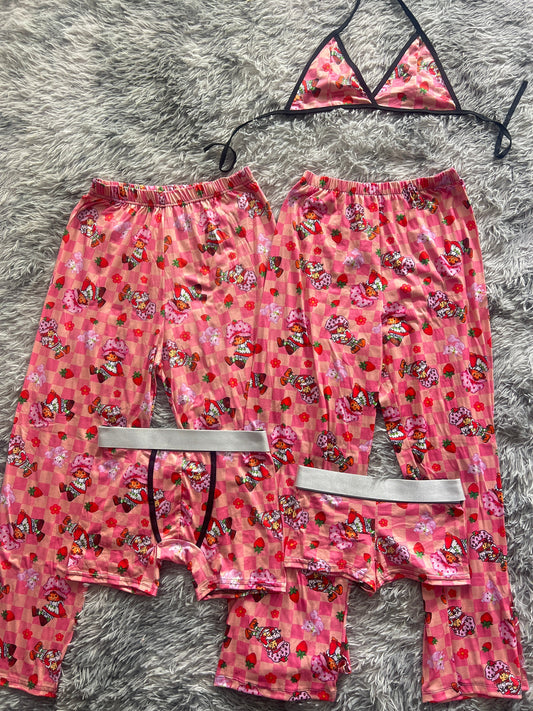rosita fresita clasica con cuadros pijama 5 piezas