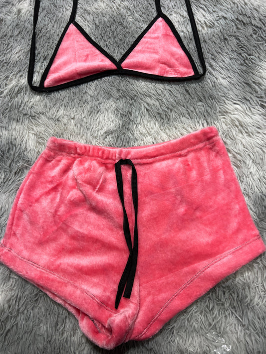 Color Rosado Top Con Short Unitalla De Afelpad