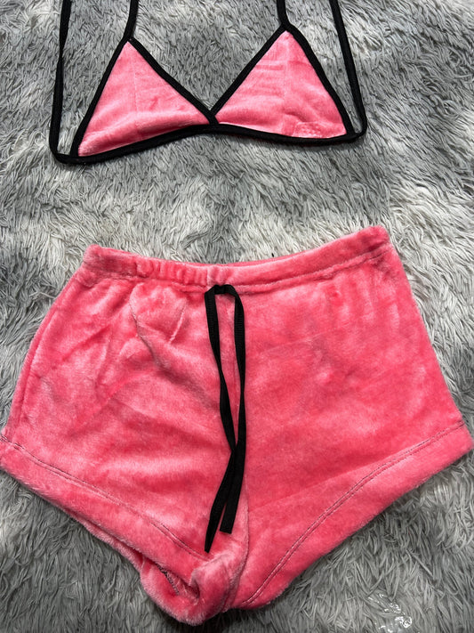 Color rosado Top con short unitalla de afelpad