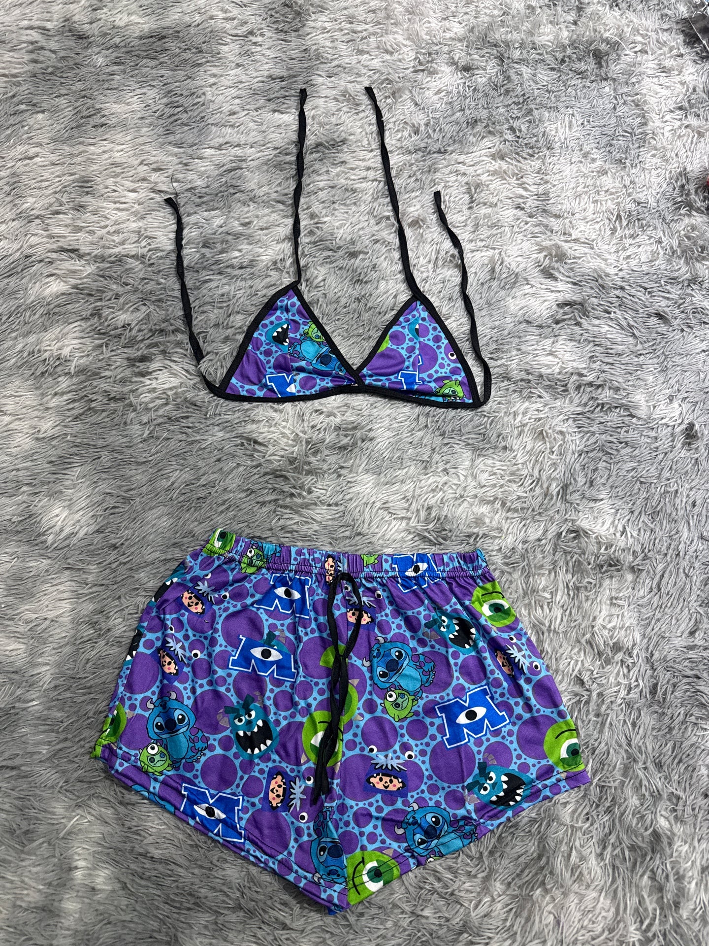 Stitch monster inc Top con short unitalla de brush