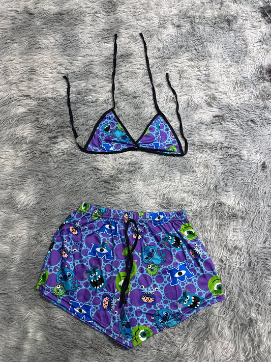 Stitch monster inc Top con short unitalla de brush