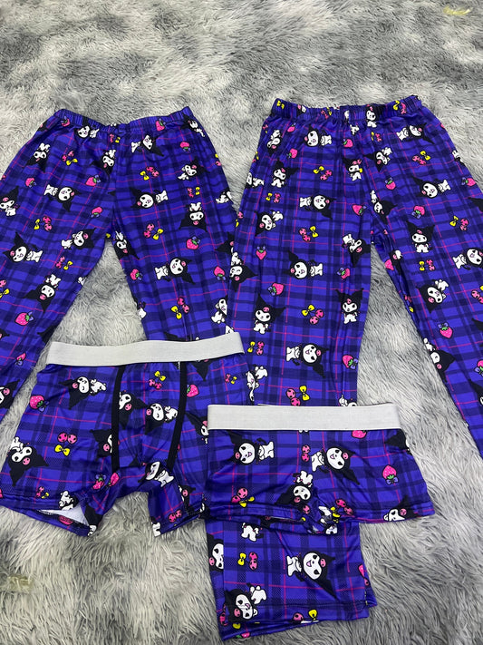 kuromi cuadros morados pijama 5 piezas