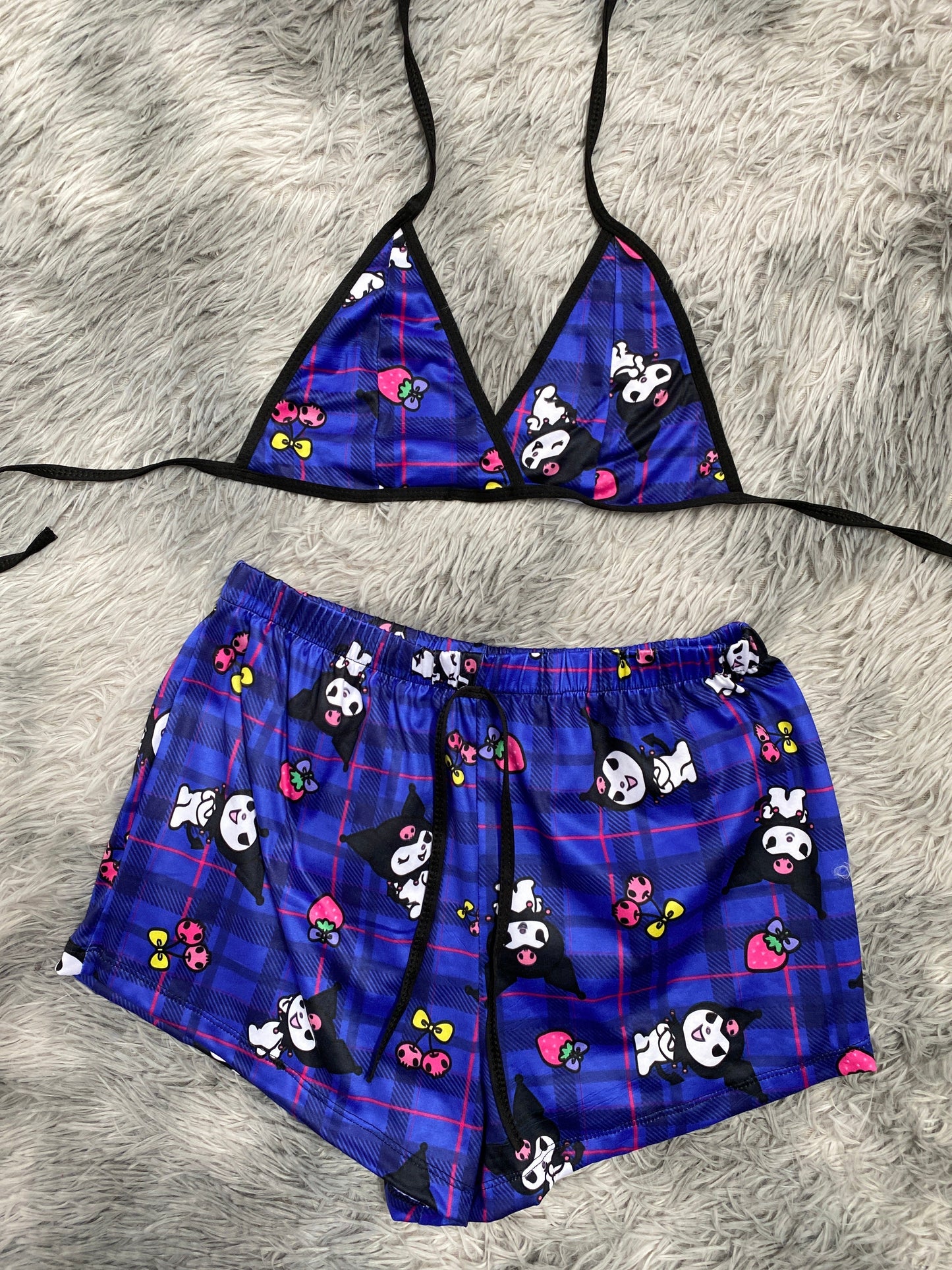 Kuromy cuadros morados Top Con Short Unitalla De Brush