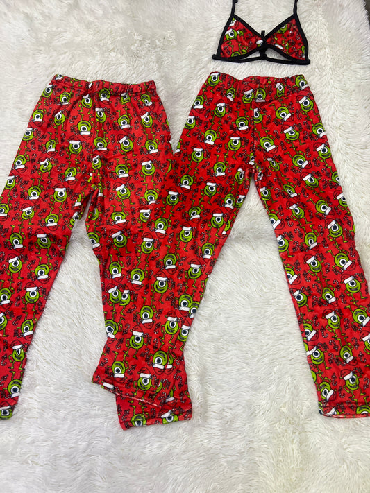 Mick wazawzki rojo pijama afelpada dúo navidad