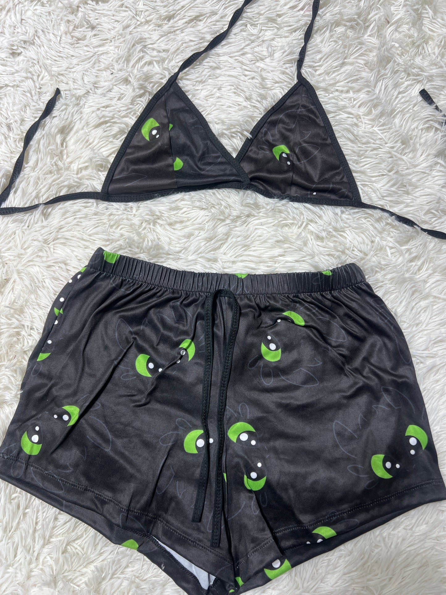 dragon negro top con short unitalla de brush