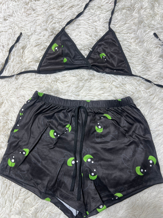 Dragon Negro Top Con Short Unitalla De Brush