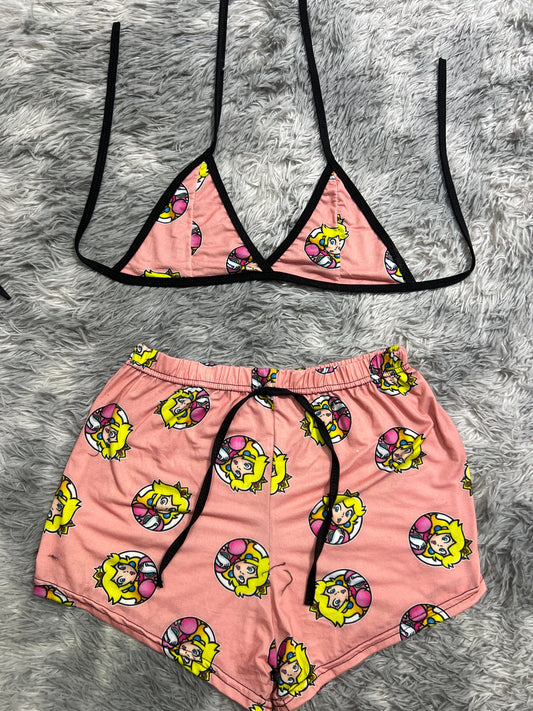 Princesa Peach Top Con Short Unitalla De Brush
