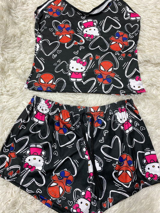 Spiderkitty Blusa Con Short