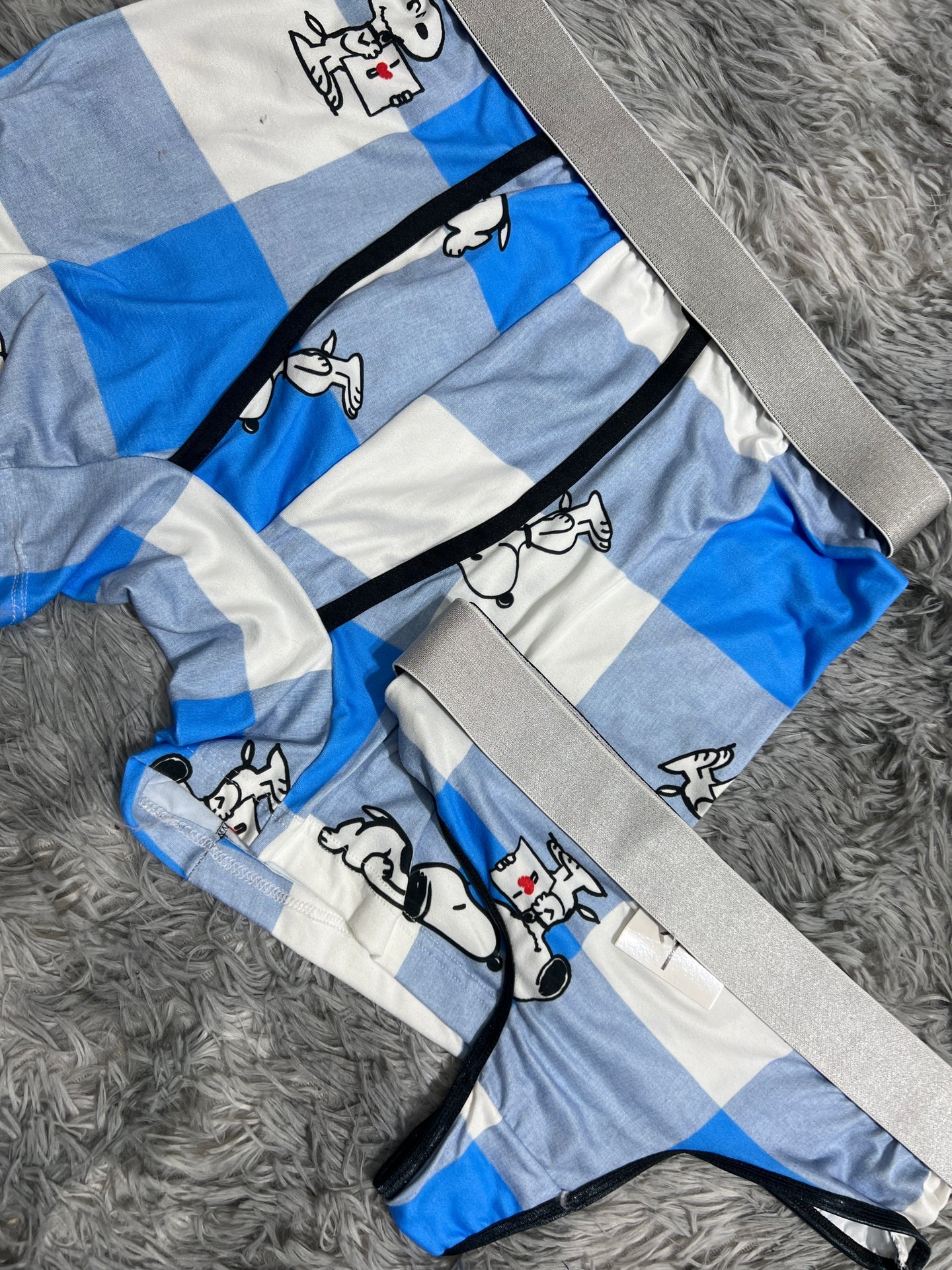 snoopy azul duo de tanga XL