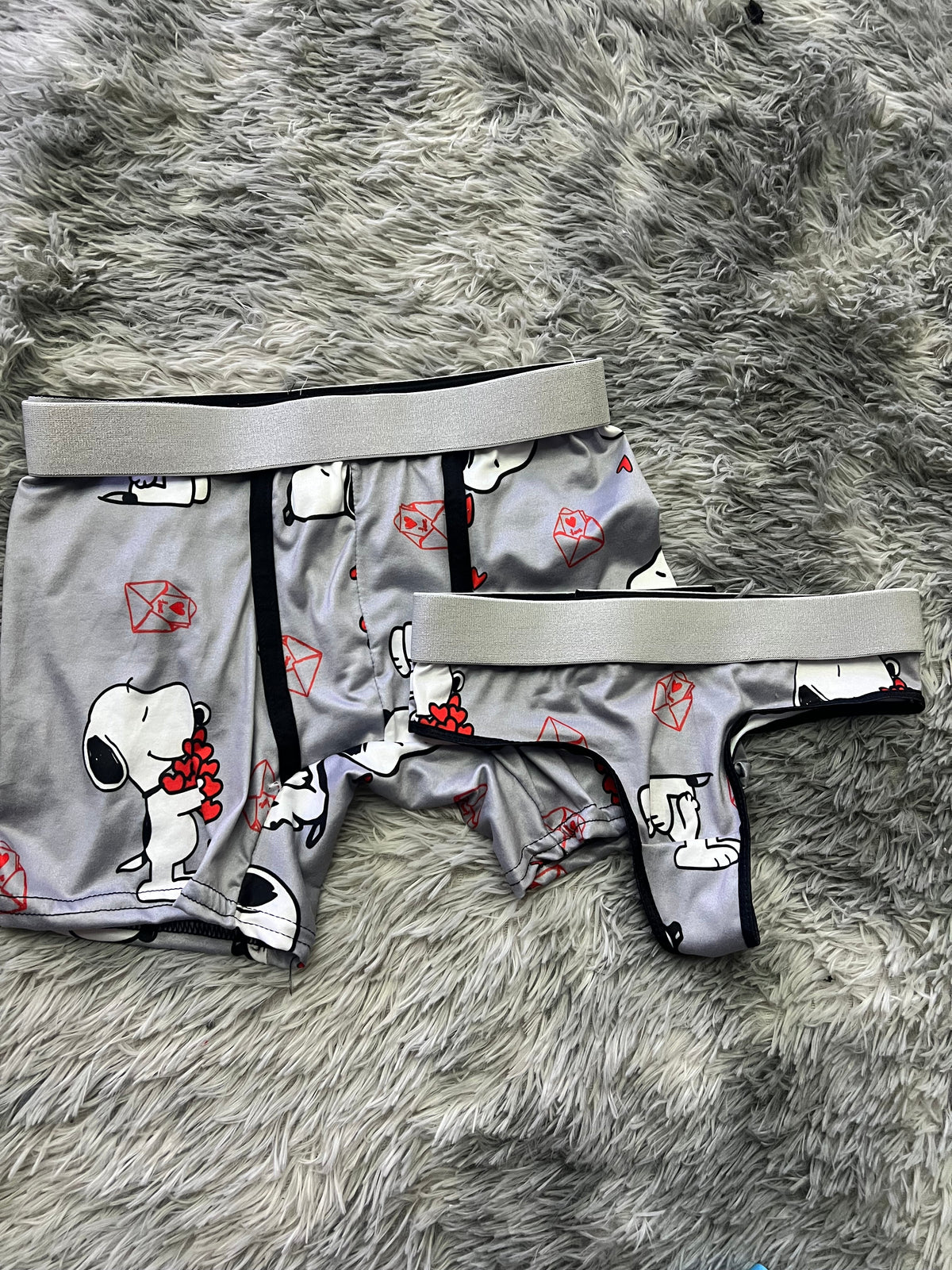 Snoopy Love Gris Duo Unitalla Con Tanga