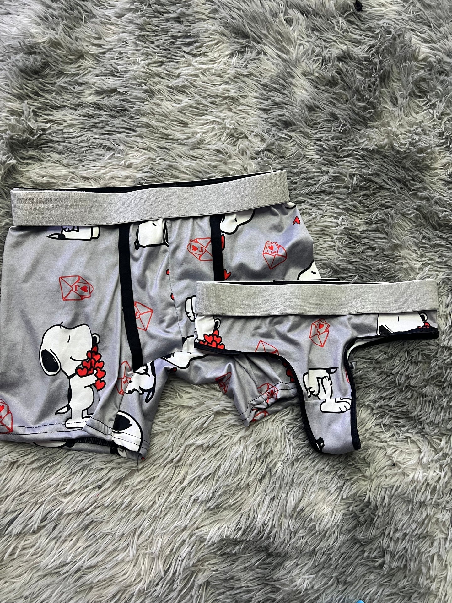 Snoopy Love Gris duo unitalla con tanga xl