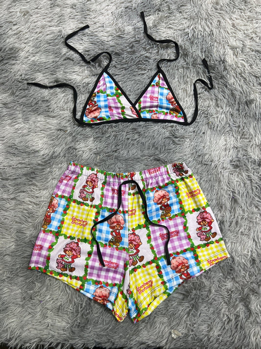 rosita fresita colorida Top con short unitalla de brush