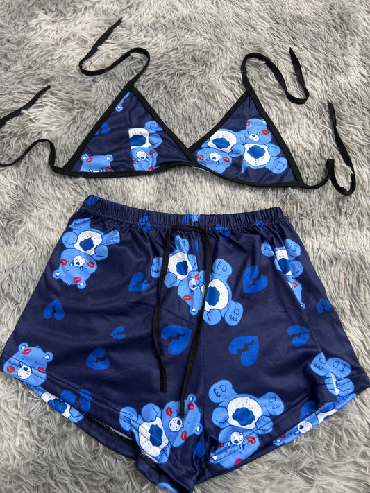 Osito Cariñosito Azul Marino Top Con Short Unitalla De Brush