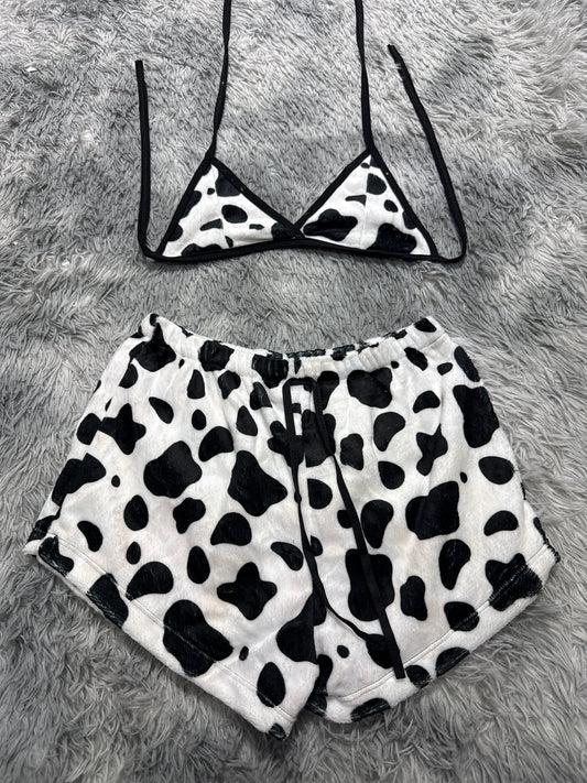 Vaca Top Con Short Unitalla De Afelpado
