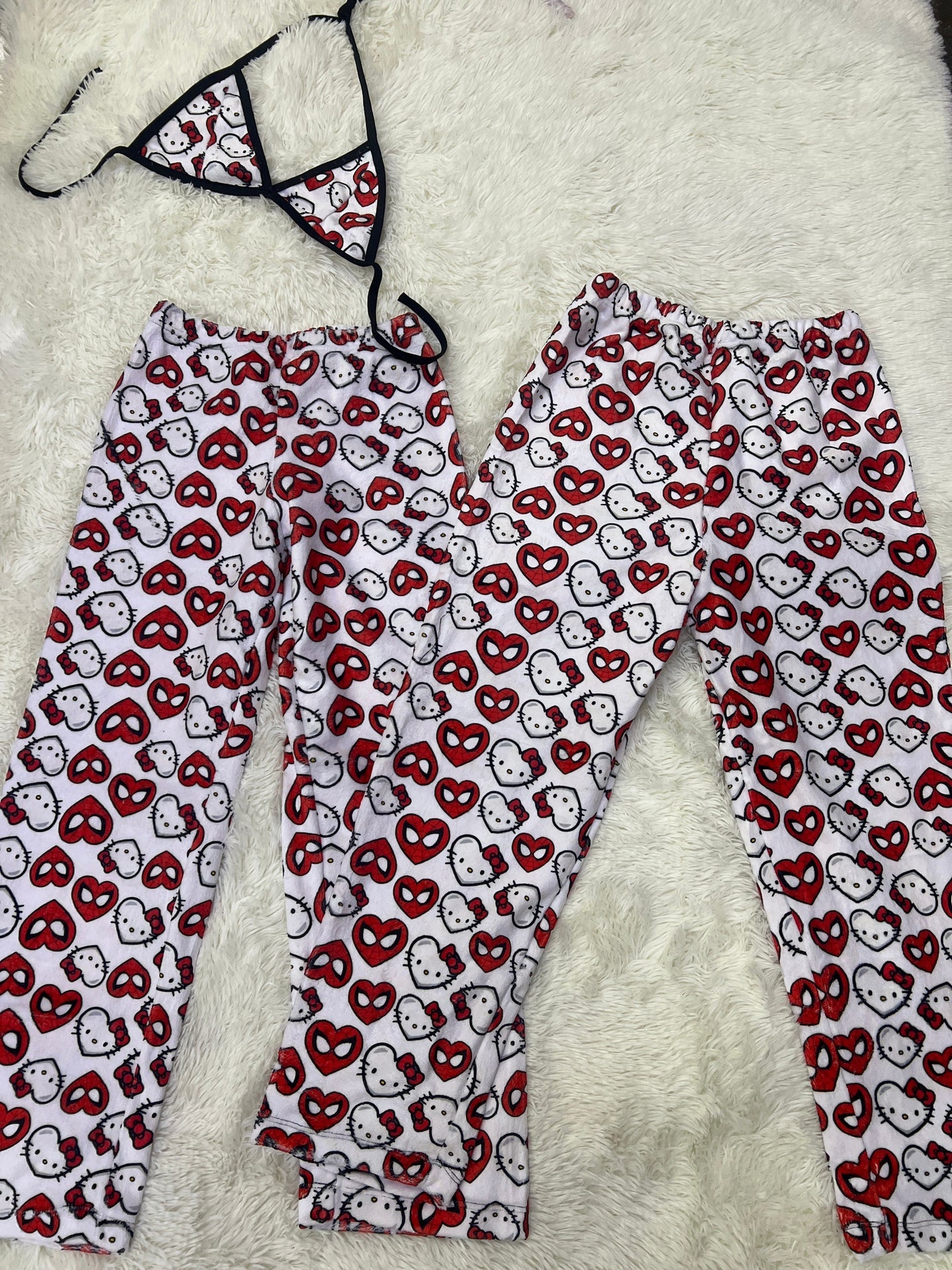 Spiderkitty Blanco Duo de pijama afelpada