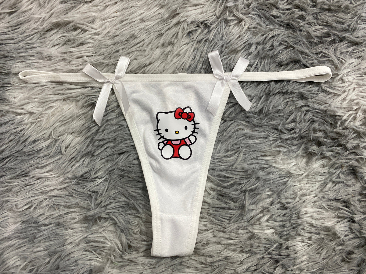 Hello Kitty Blanco Delgada Tanga De Dama