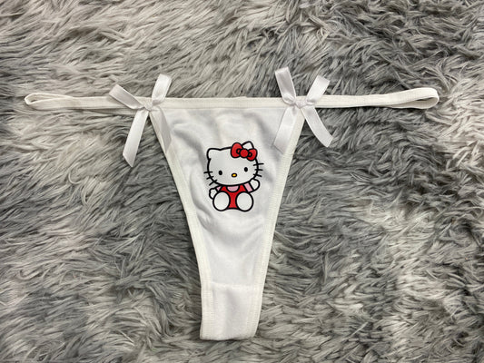 Hello Kitty Blanco Delgada Tanga De Dama