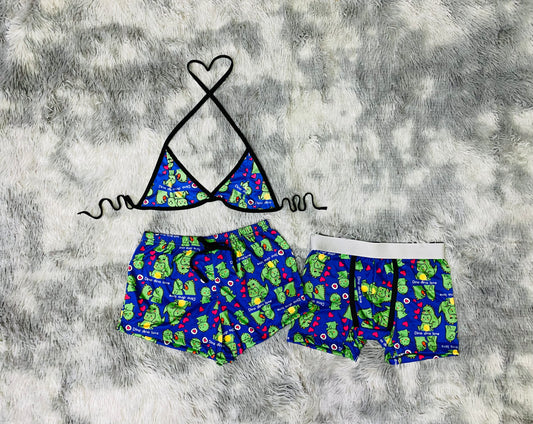 short con top y Bóxer Dino love