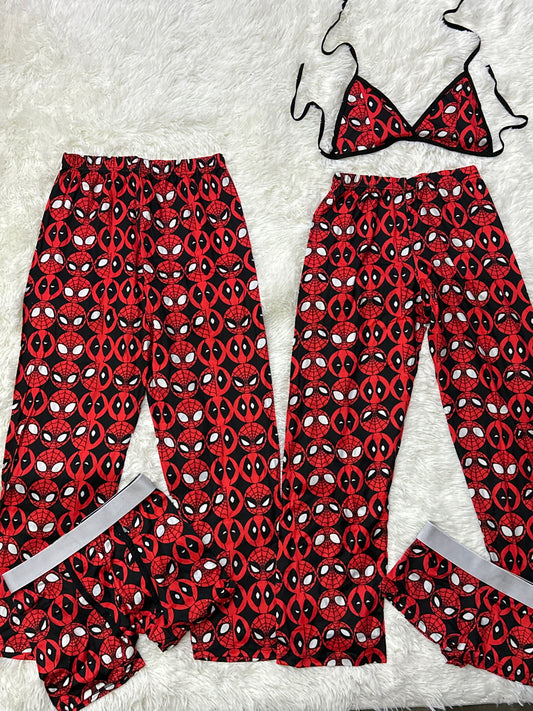 Spiderman y deadpool pijama 5 pcs