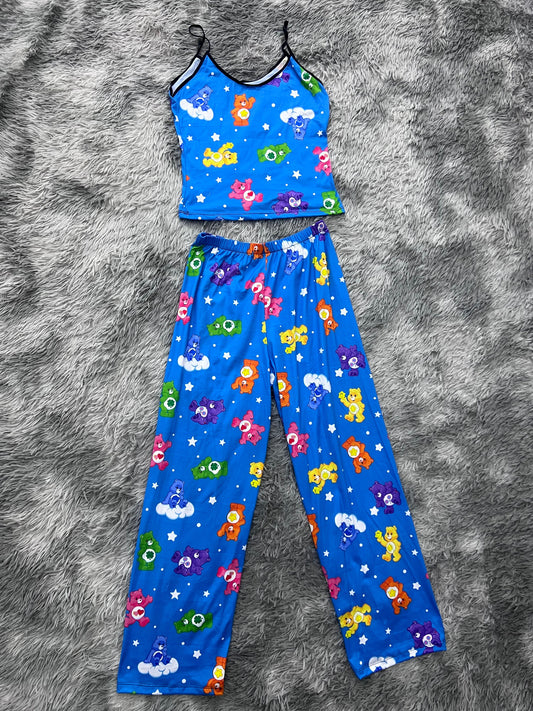 Osito Cariñosito Fondo Azul Blusa Con Pantalón Pijama De Dama