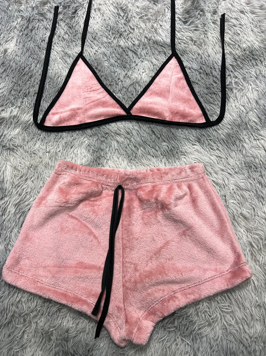 Color Rosa Top Con Short Unitalla De Afelpad