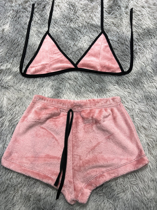 Color rosa  Top con short unitalla de afelpad
