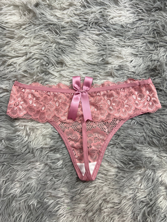 Moño Atrás Rosa Tanga De Dama