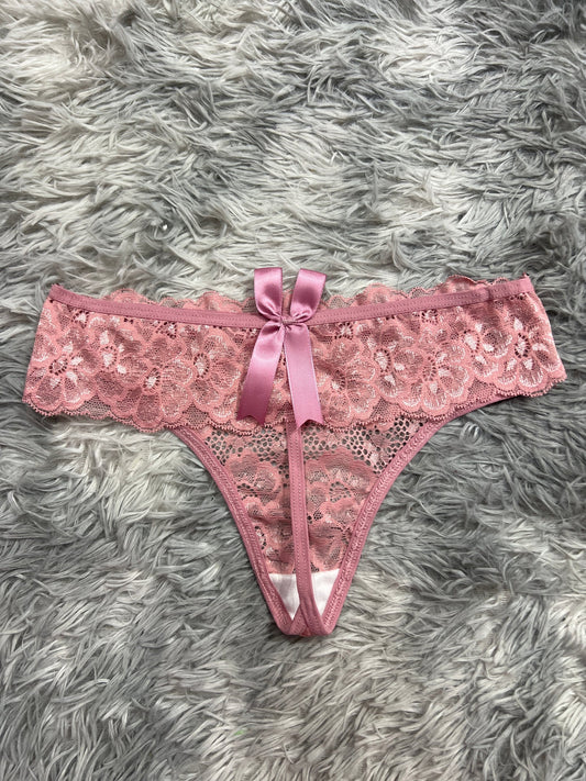 tanga de dama moño atrás rosa