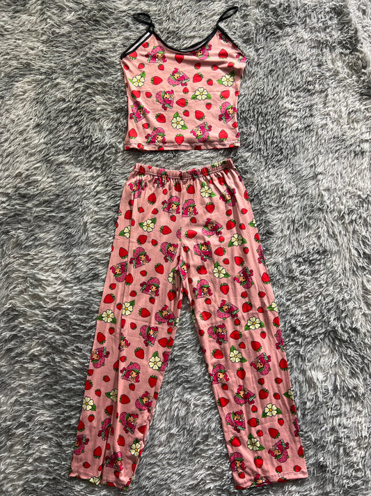 Rosita Fresita Fresas Y Flores Blusa Con Pantalón Pijama De Dama
