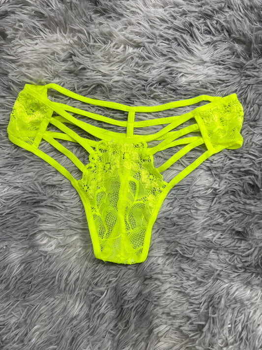 Líneas Verde Fosforescente Tanga