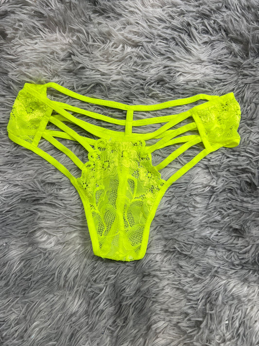 tanga de líneas verde fosforescente