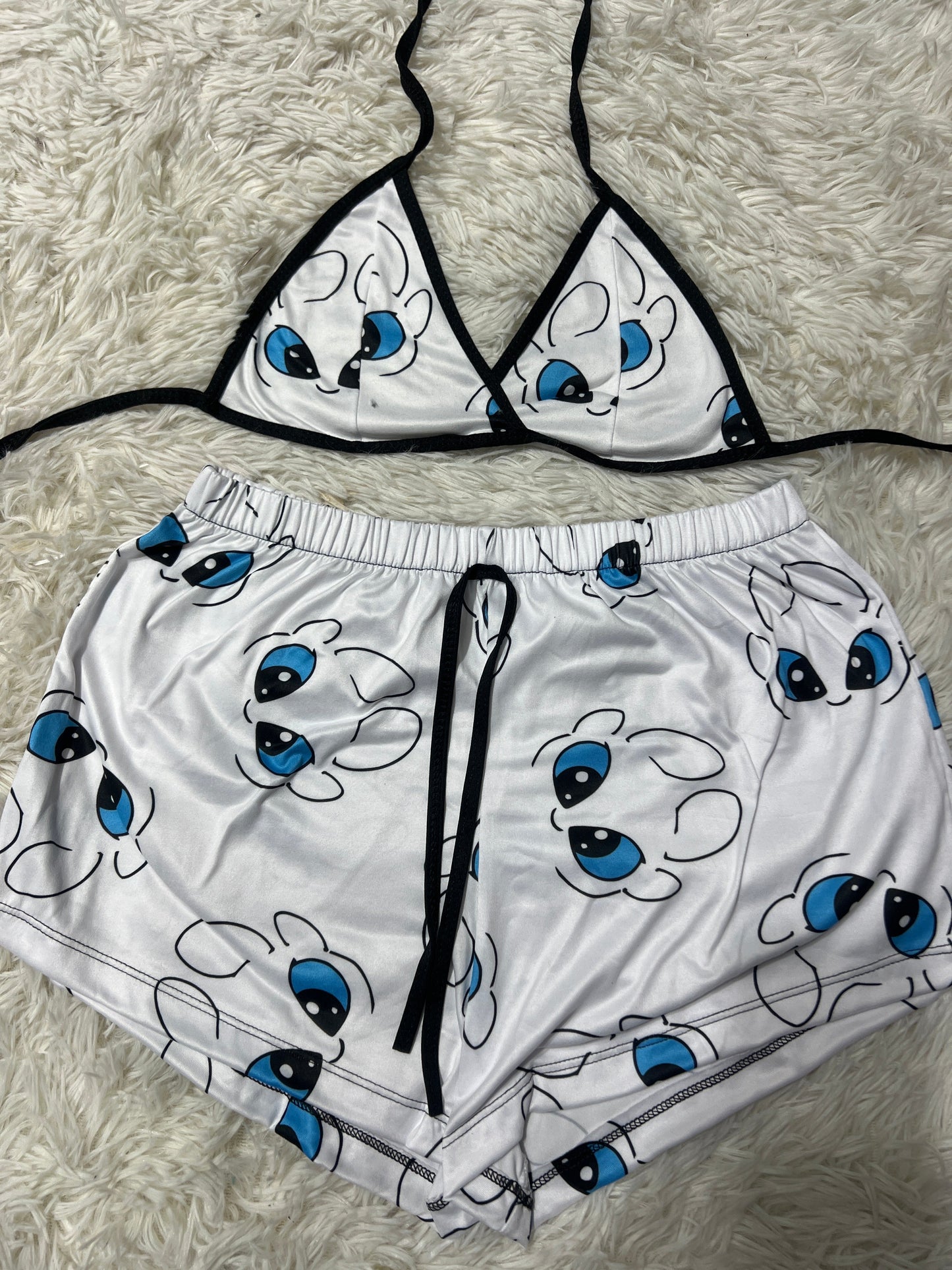 dragon blanco top con short unitalla de brush