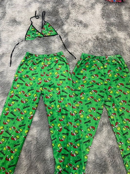 Grinch gorro navideño  Duo De Pijama Afelpada