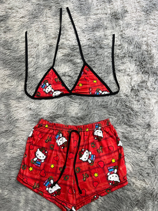 Hello kitty vaquera Top con short unitalla de brush