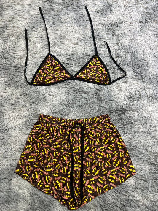 batman pequeño Top con short unitalla de brush