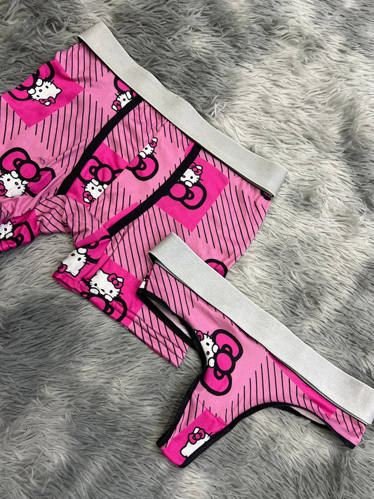 Hello Kitty Plaid Pink duo unitalla con tanga