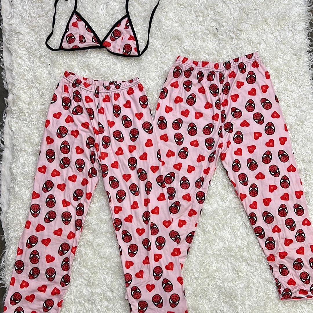 Spiderman pink background hearts 5 pcs pajama duo - Fundies