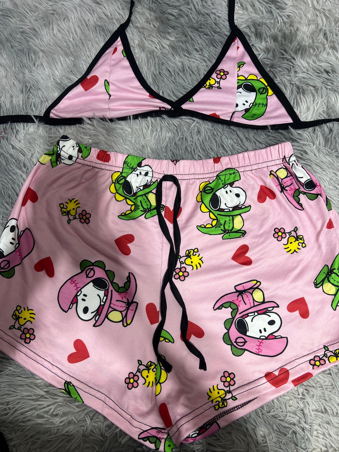 Snoopy dinosaurio Top con short unitalla de brush