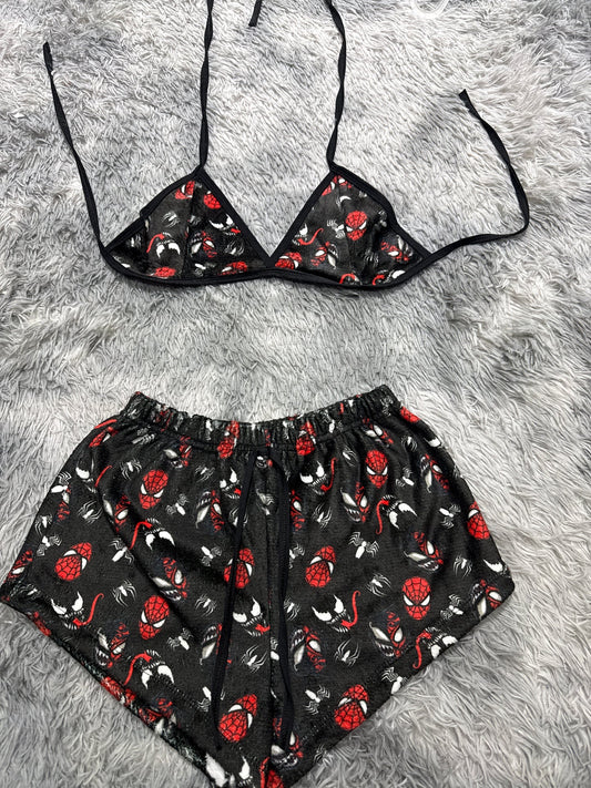 Spiderman y venom Top con short unitalla de afelpado