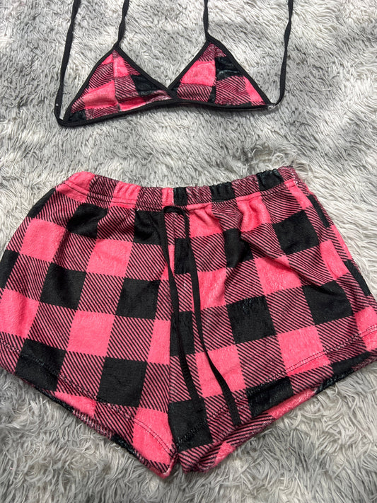 Cuadros Rosas Top con short unitalla de afelpad