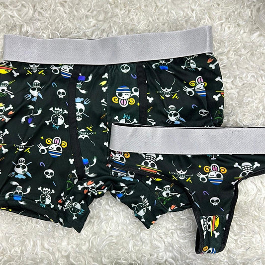 One piece pirate badges matching couples underwear - Fundies